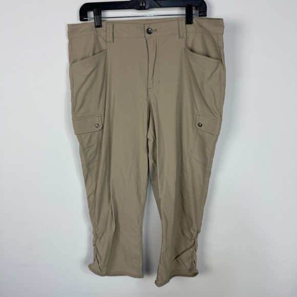 Eddie Bauer Tan Khaki Cropped Hiking Trail Pants - Picture 1 of 4